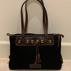 Donney and Bourke Black tote with brown leather
